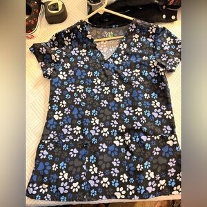 Paw Print Scrub Top